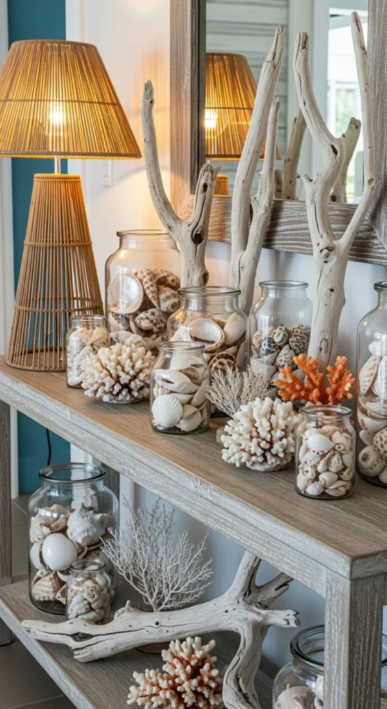 Decorate with Seashells and Driftwood
