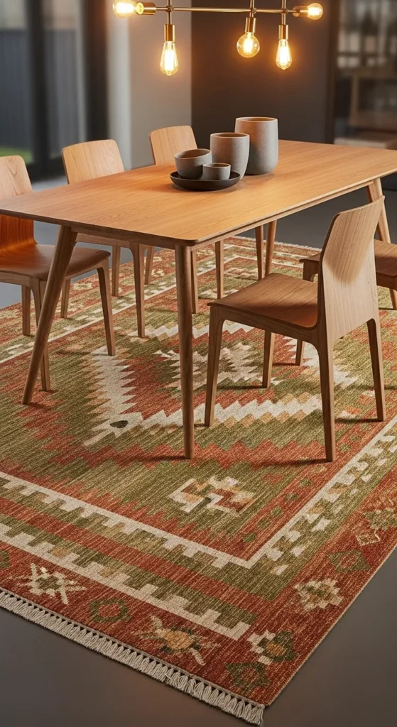 Earth-Toned Wool Rug