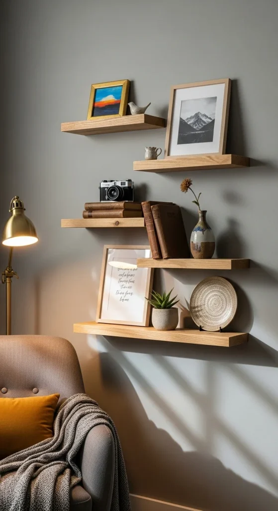 Use Floating Shelves for Mini Art Displays