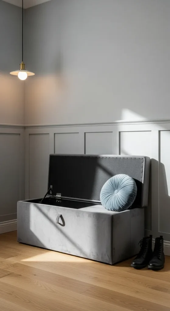 Velvet Storage Bench