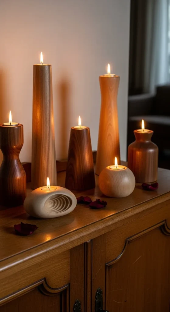 Wooden Candle Holders