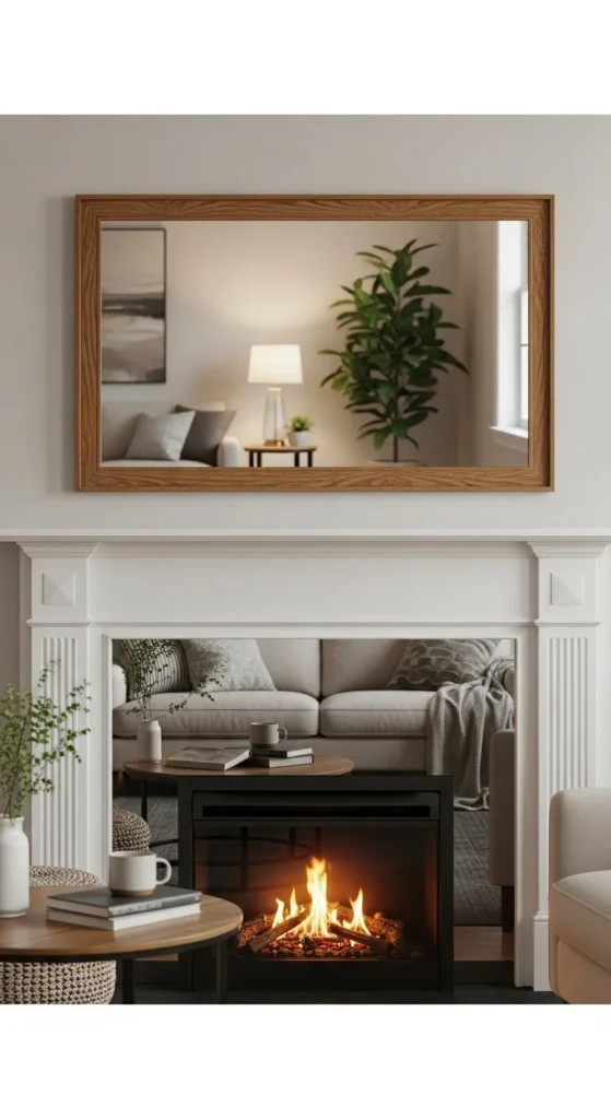 Mirror Over Fireplace Mantel