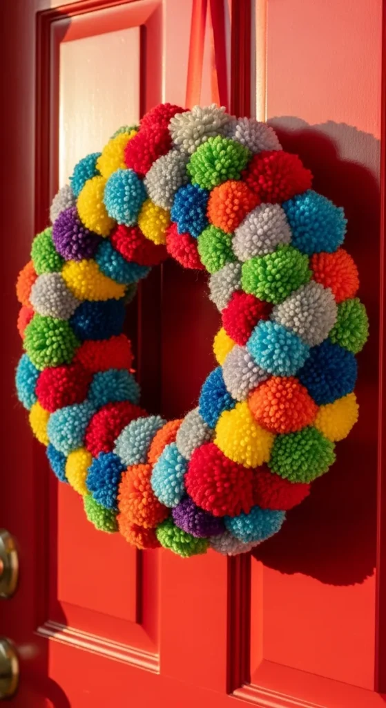 Pom-Pom Christmas Wreath