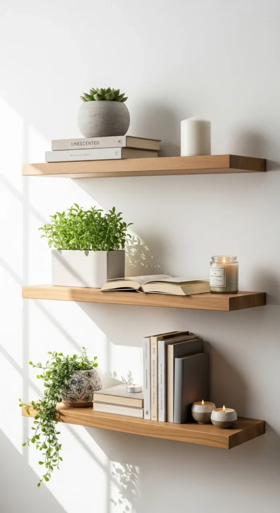 Style Floating Shelves with Greenery