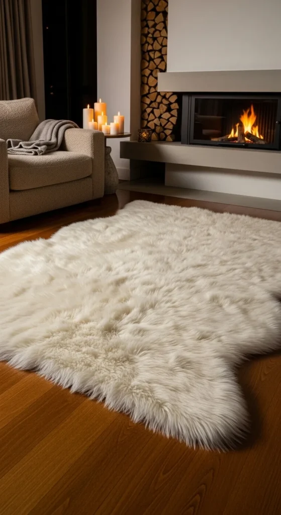 Add a Faux Fur Rug