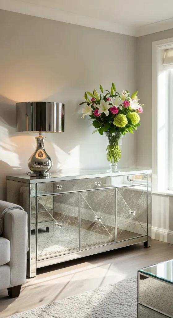 Use a Mirrored Cabinet