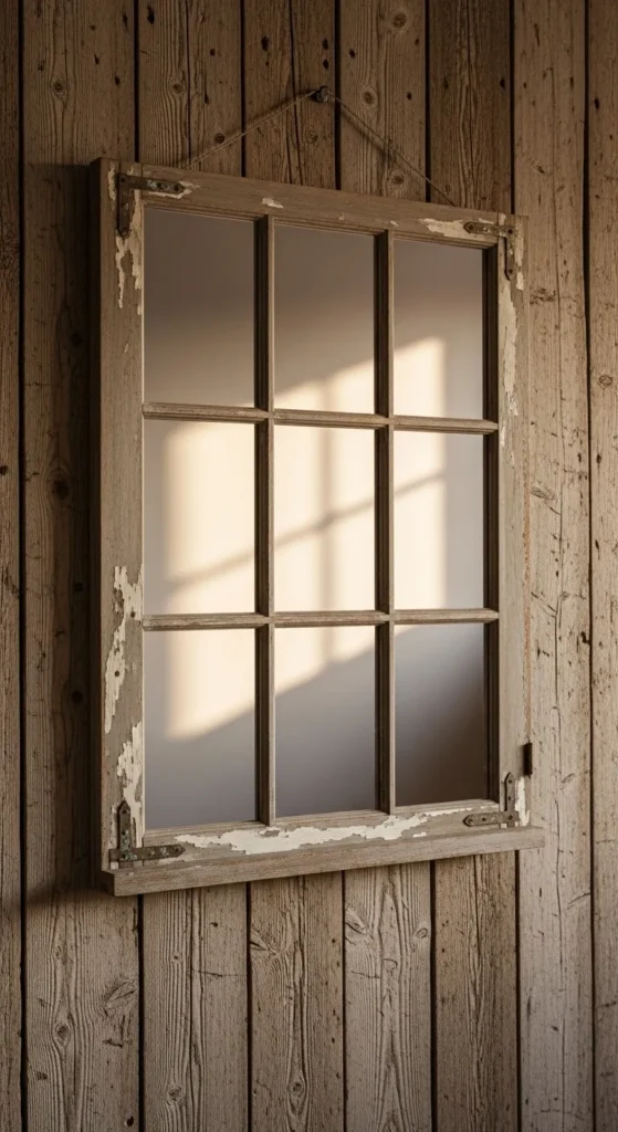 Vintage Window Frame Mirror