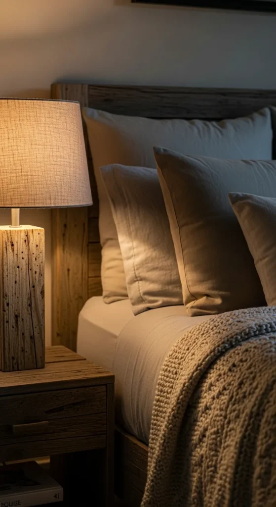Wooden Bedside Lamp Base