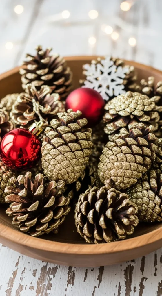 Glitter Pinecones