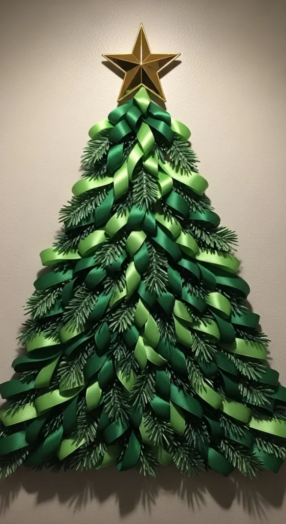 Ribbon Christmas Tree Wall Art