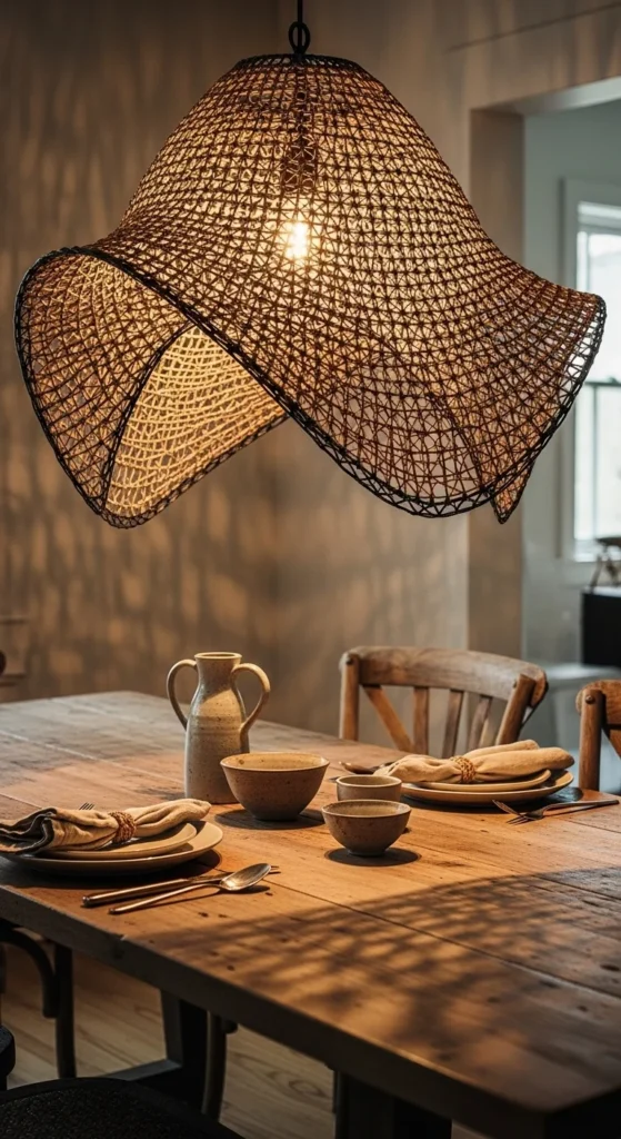 Use Sculptural Lighting Fixtures