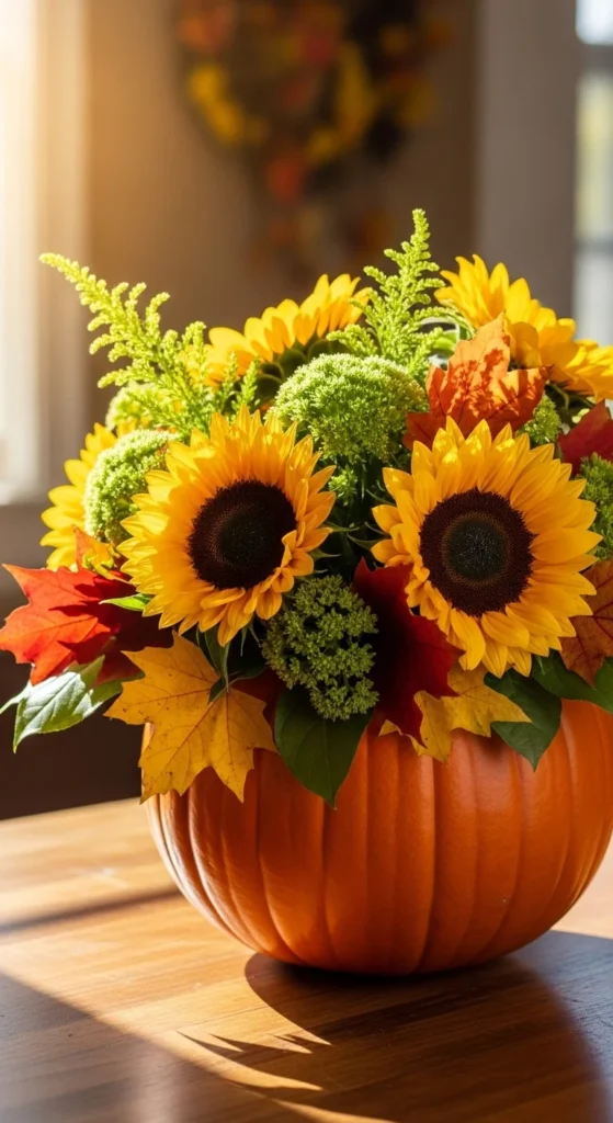 Sunflower and Pumpkin Vase