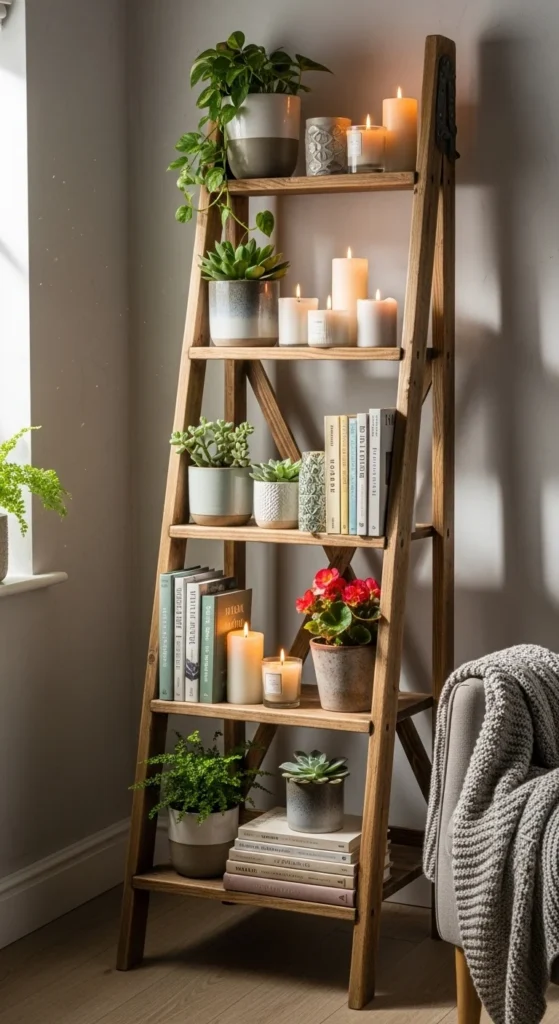 Use a Ladder Shelf as a Plant Display
