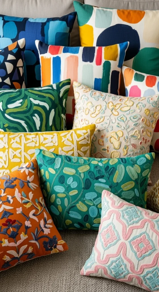 Decorate with Bold Throw Pillows