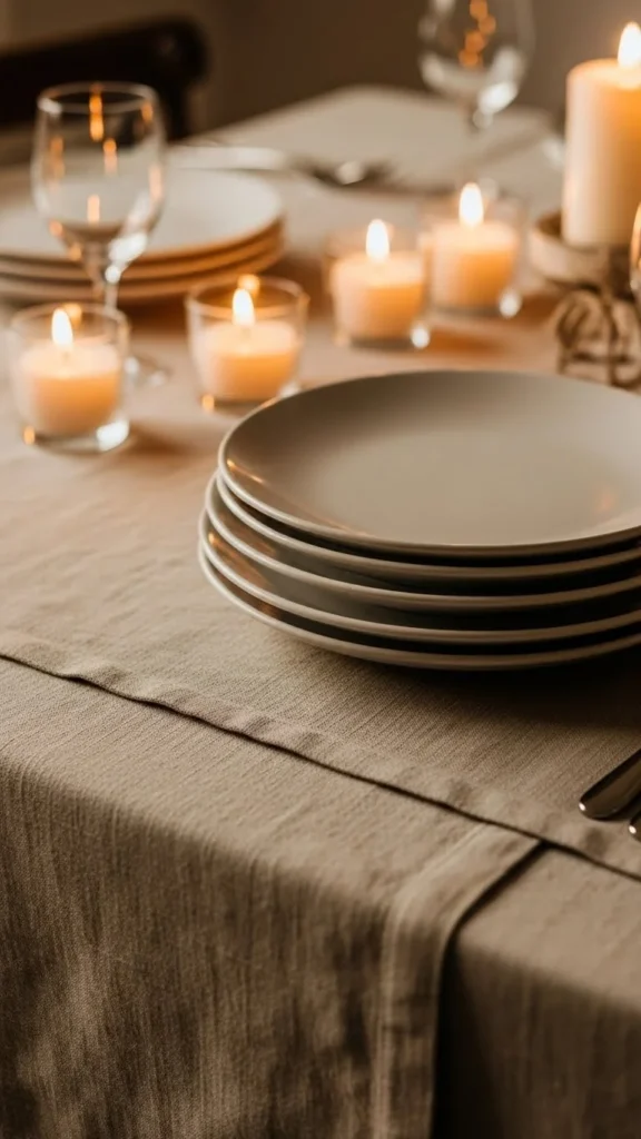 Linen Tablecloth with Soft Layers