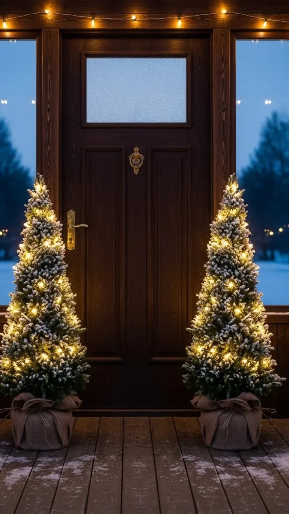 Matching Potted Evergreens