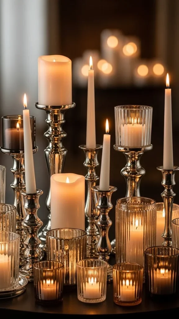 Mixed Candle Heights and Holders