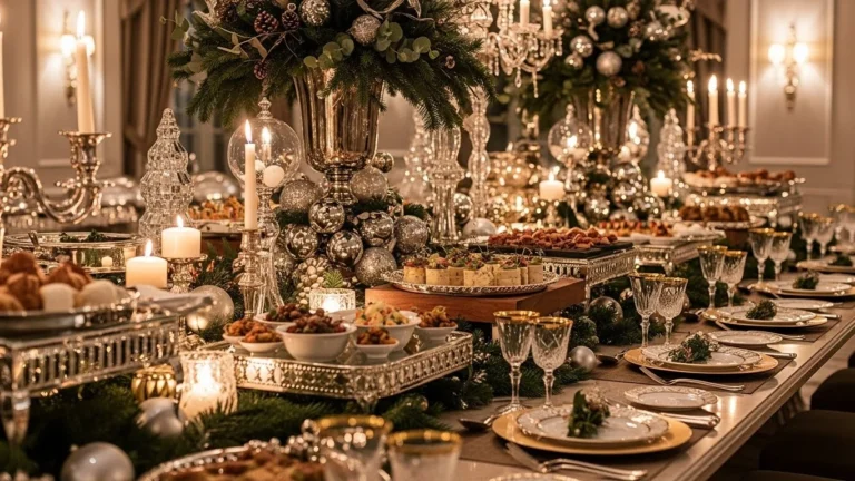 25 Glamorous Christmas Buffet Table Decor Ideas That Impress Instantly