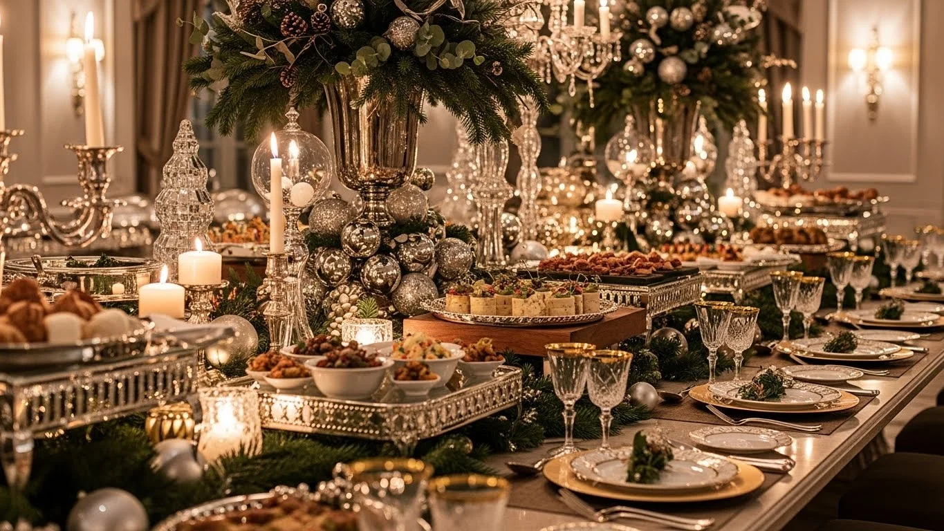 25 Glamorous Christmas Buffet Table Decor Ideas That Impress Instantly