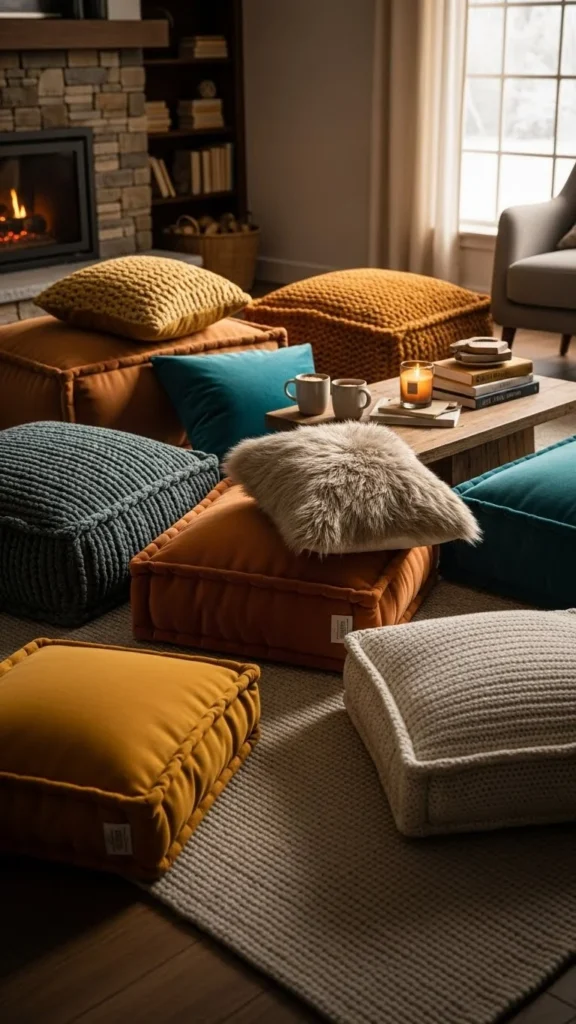 Add Floor Pillows for Extra Seating