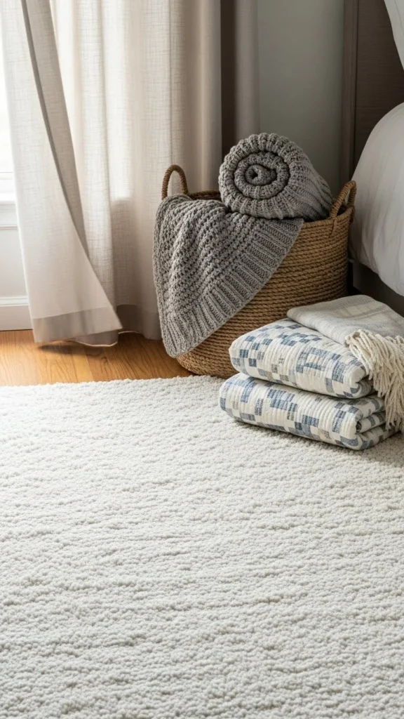 Add Texture Through Rugs, Curtains, and Decor