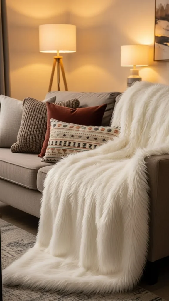 Add a Soft Faux Fur Throw