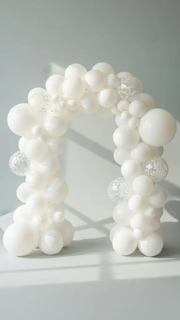 All-White Winter Frost Arch