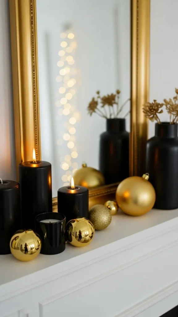 Black-and-Gold Mantel Theme
