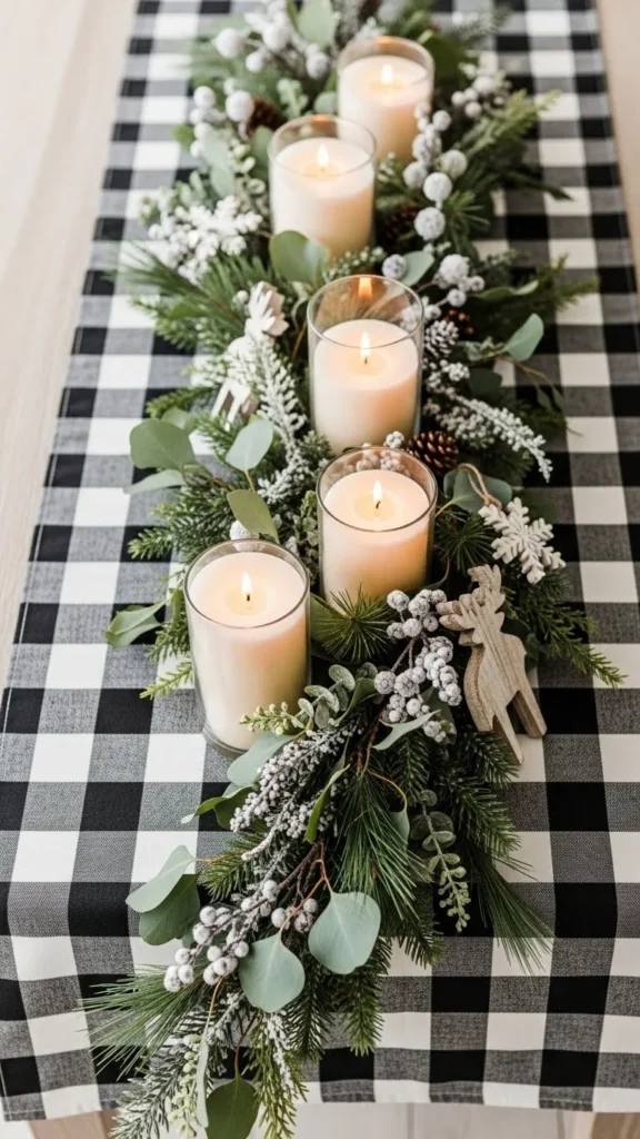 Black and White Check Runner