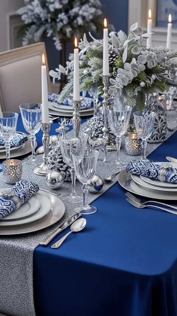 Blue & Silver Snowy Table