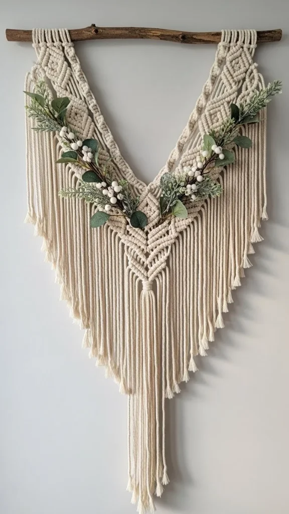 Boho Macramé Snowy Wall Hanging