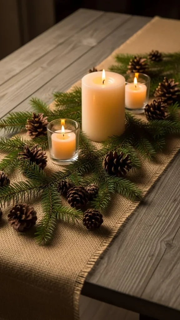 Burlap Runner With Greenery