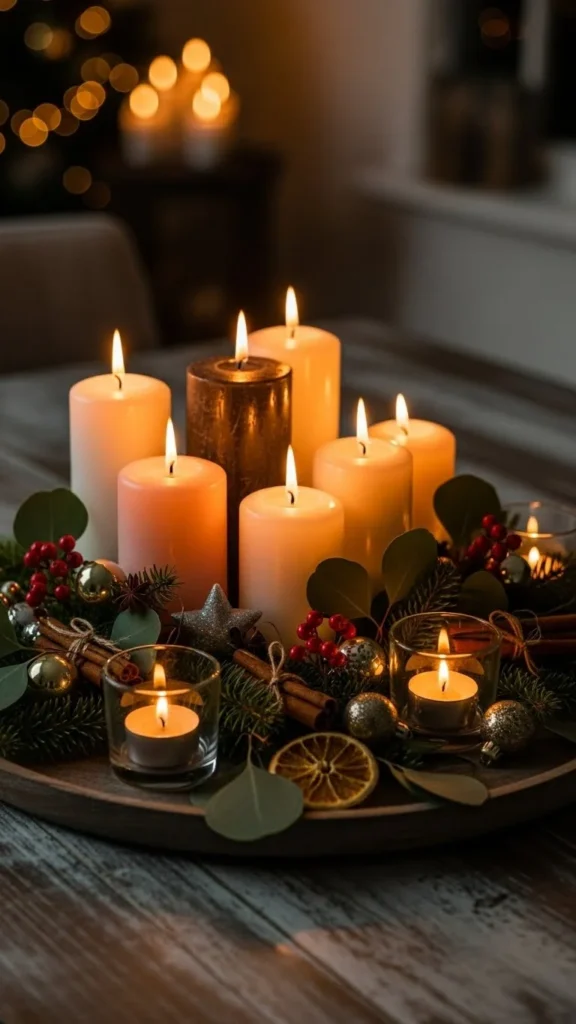 Candle Cluster on a Tray