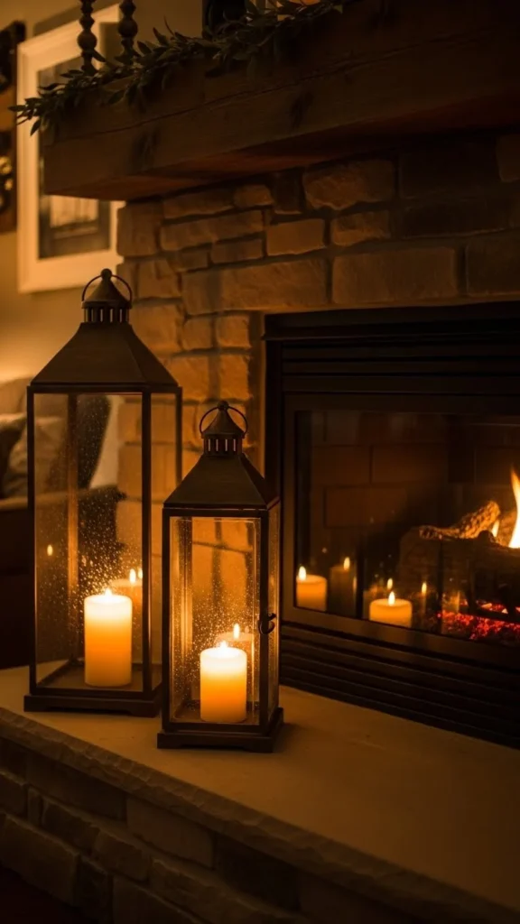 Candle Lanterns on the Hearth