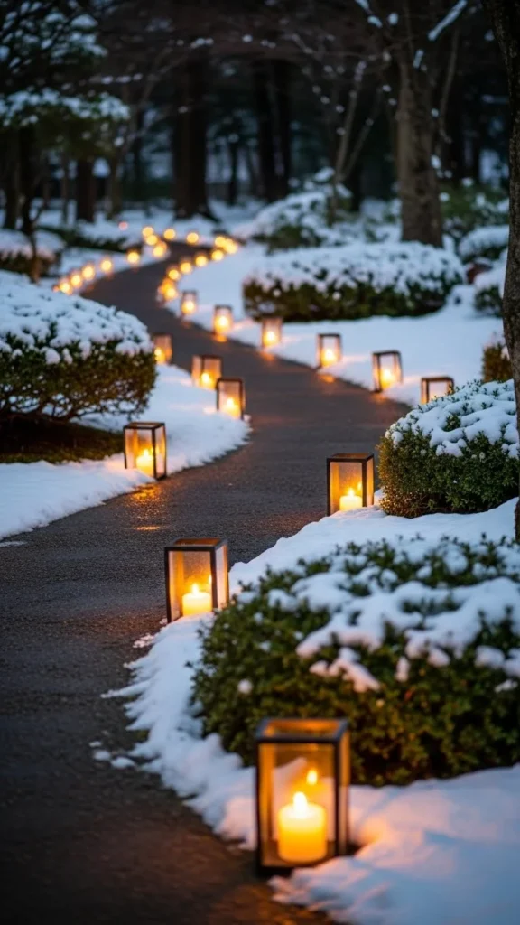 Candlelit Winter Lantern Path
