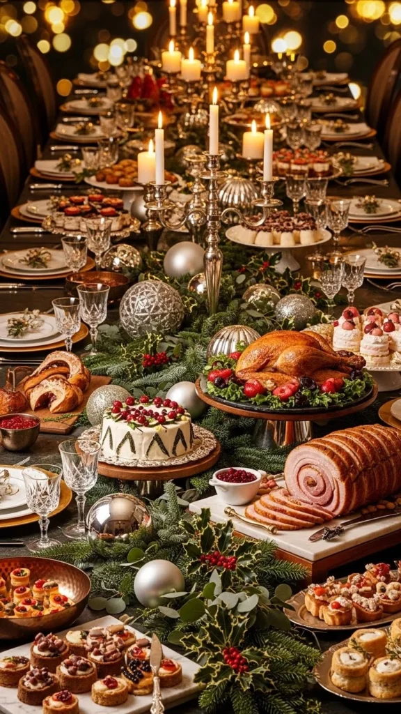 Christmas Buffet Table Decor