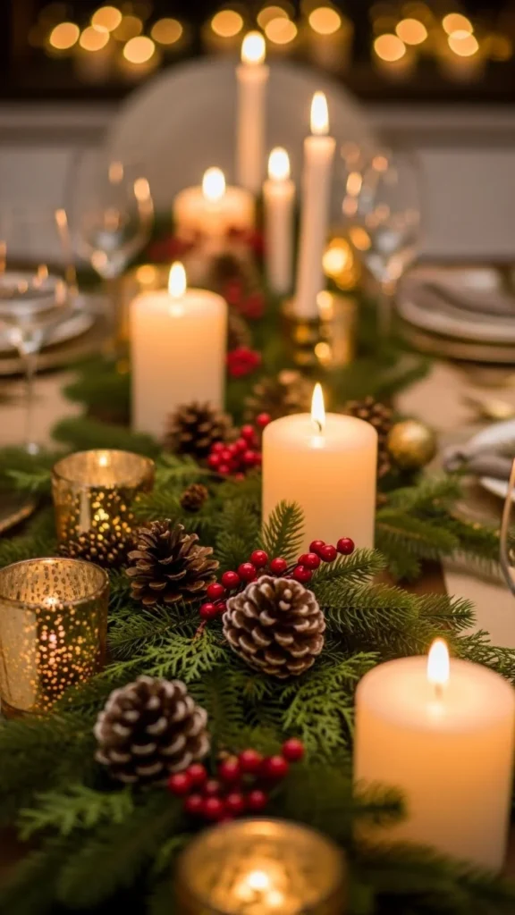 Christmas Candle Centerpieces