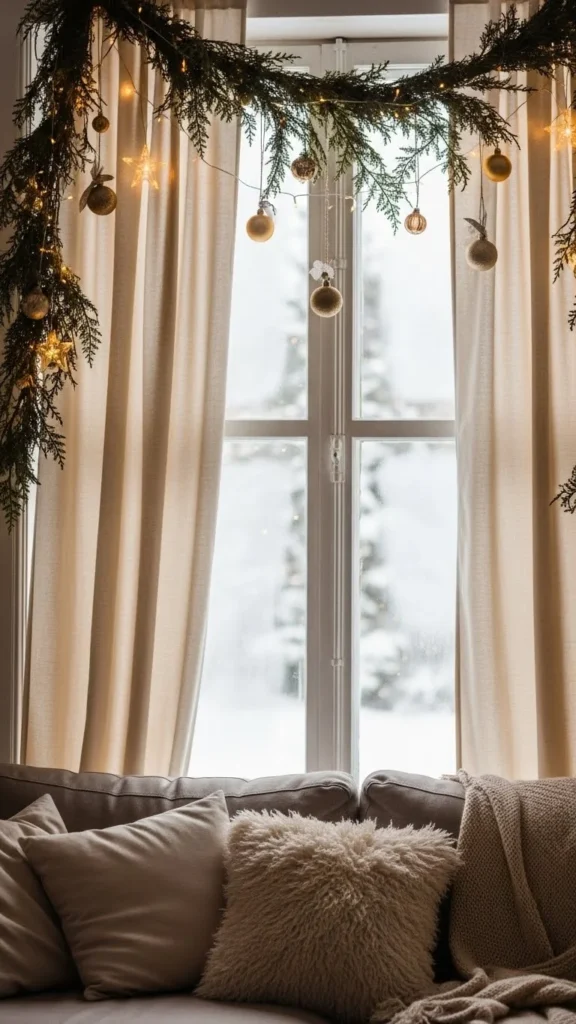 Christmas Curtain Decor
