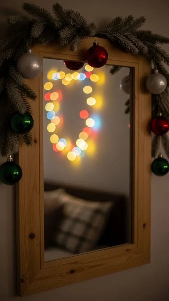 Christmas-Themed Mirror Garland