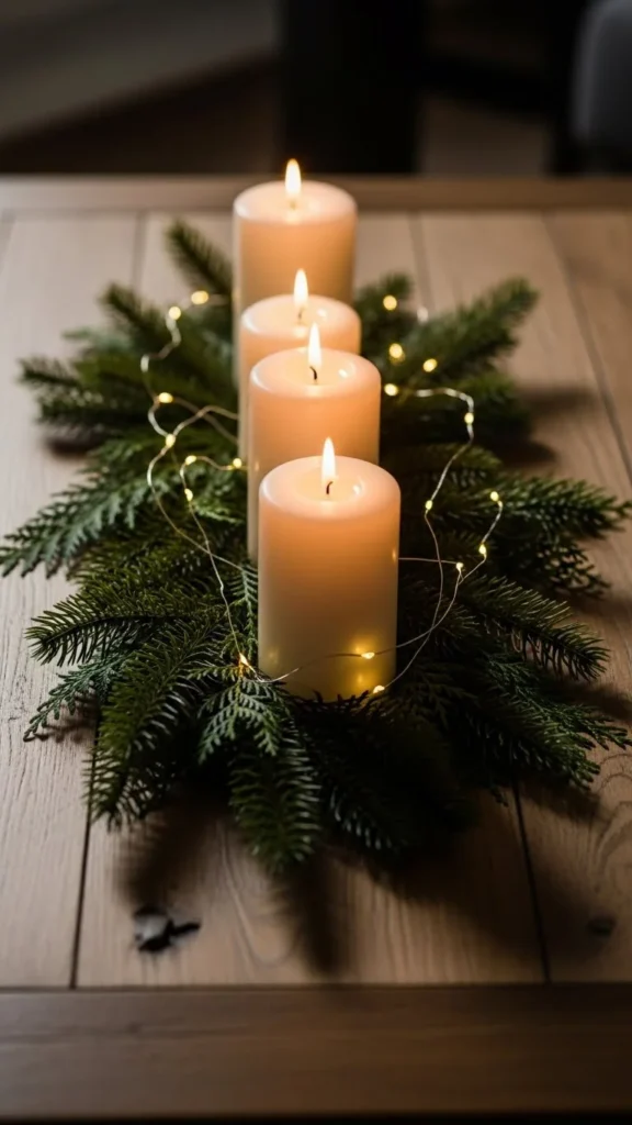 Classic Candle Trio With Greenery