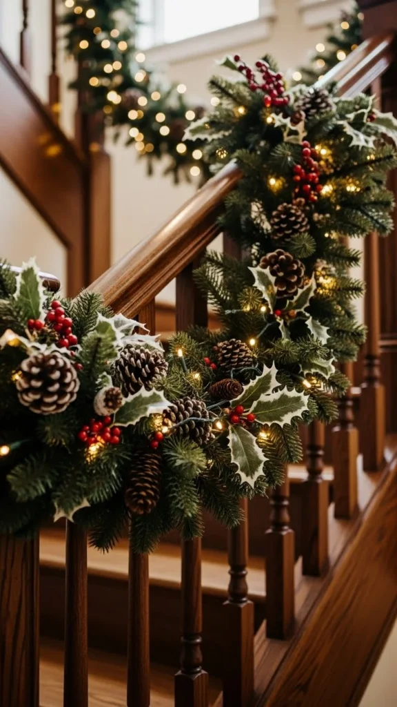 Classic Evergreen Garland with Warm Lights