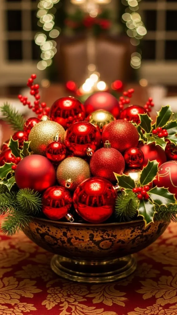 Classic Red and Gold Bowl Arrangement
