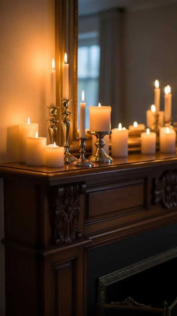 Cozy Candlelight Mantel