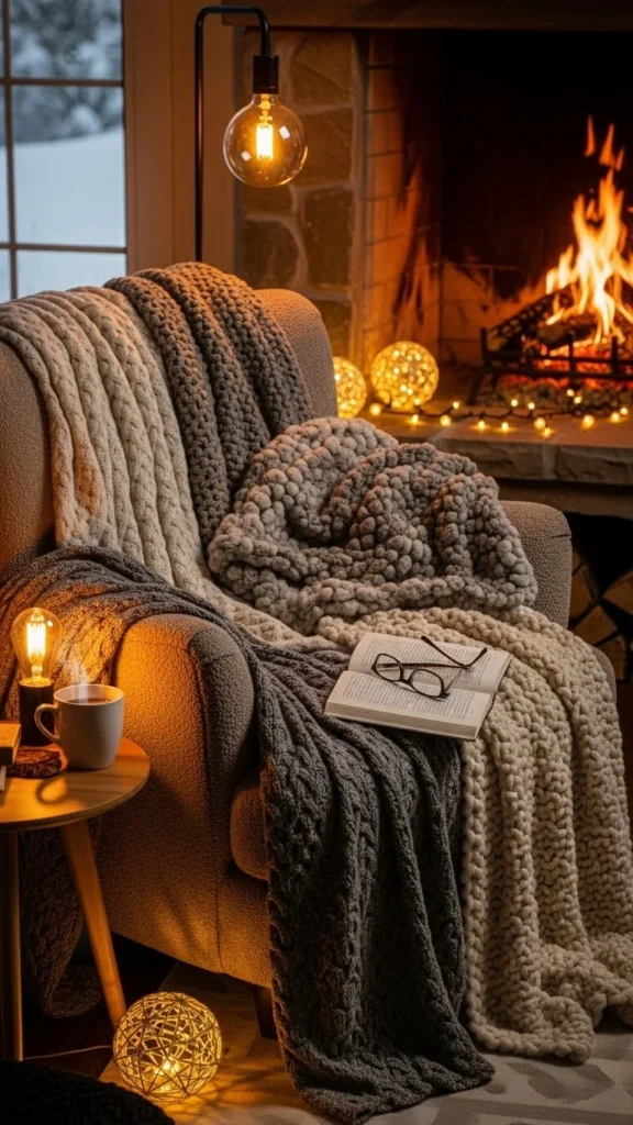 Cozy Fireside Reading Corner