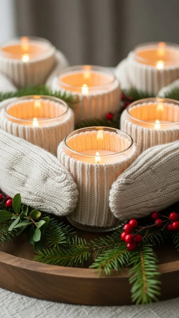 Cozy Knit-Wrapped Candle Jars