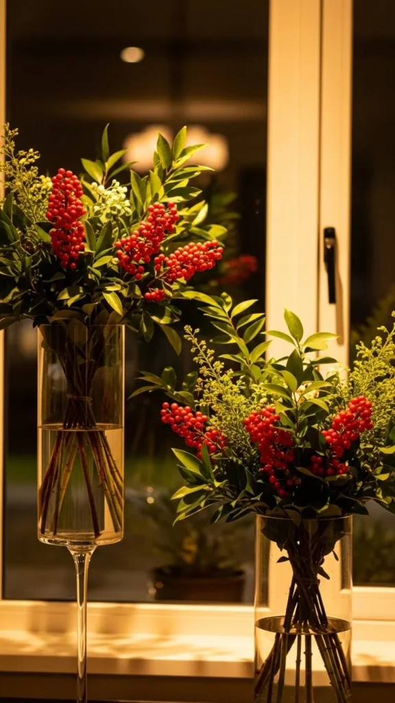 Cranberry-Inspired Window Vases