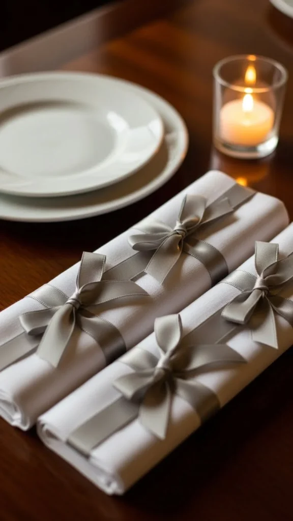 Elegant Ribbon-Wrapped Napkins