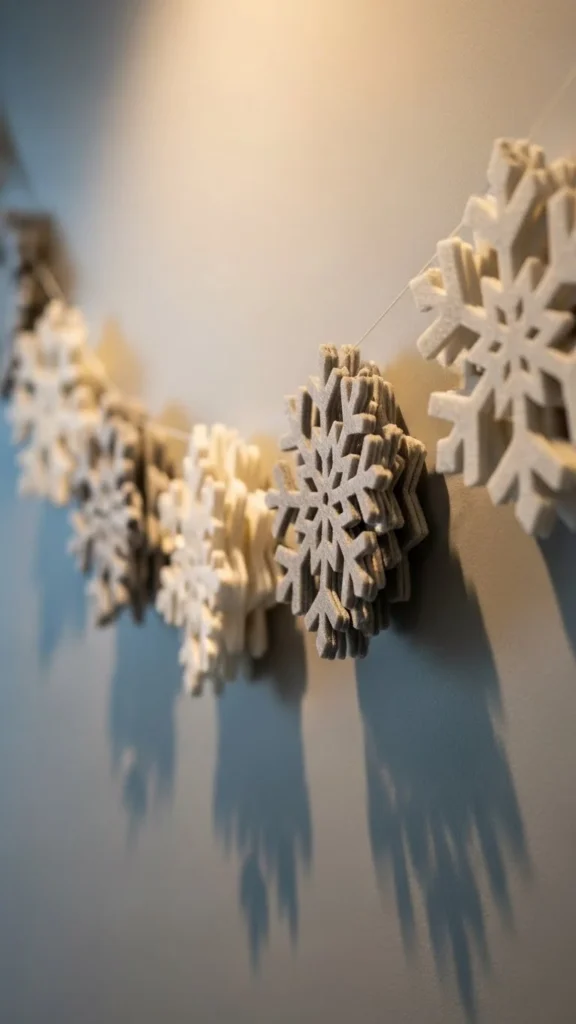 Felt Snowflake Hanging Garland
