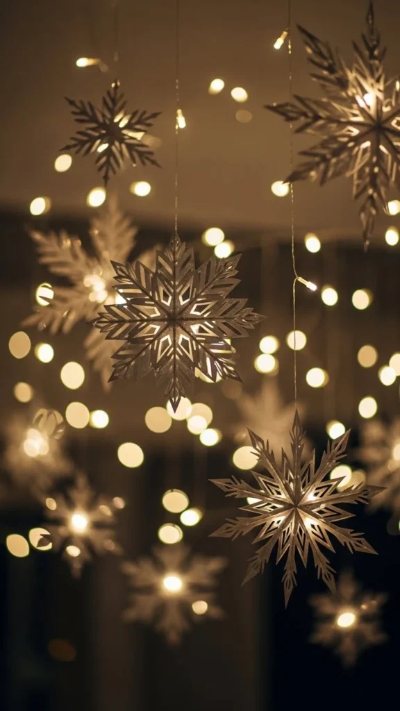 Floating Paper Snowflakes