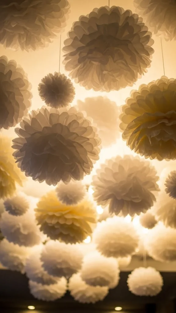 Floating Tissue Pompoms